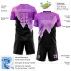 Benutzerdefinierte Lila Schwarz-Weiß Geometrische Muster Sublimation Fußball Uniform Trikot
