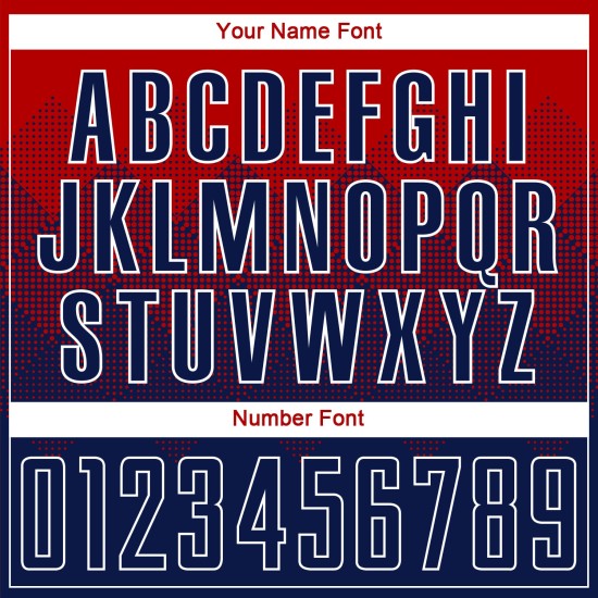 Individuelles rot-marineblau-weißes Sublimations-Fußballtrikot Individuelles rot-marineblau-weißes Sublimations-Fußballtrikot