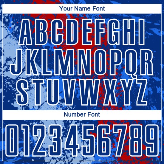 Benutzerdefinierte Royal Rot-Hellblau Dripping Splatter Kunst Sublimation Fußball Uniform Jersey Benutzerdefinierte Royal Rot-Hellblau Dripping Splatter Kunst Sublimation Fußball Uniform Jersey