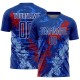 Benutzerdefinierte Royal Rot-Hellblau Dripping Splatter Kunst Sublimation Fußball Uniform Jersey Benutzerdefinierte Royal Rot-Hellblau Dripping Splatter Kunst Sublimation Fußball Uniform Jersey