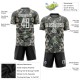 Benutzerdefinierte Camo Weiß-Schwarz Sublimation Salut an den Dienst Fußball Uniform Trikot