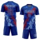 Benutzerdefinierte Royal Rot-Hellblau Dripping Splatter Kunst Sublimation Fußball Uniform Jersey Benutzerdefinierte Royal Rot-Hellblau Dripping Splatter Kunst Sublimation Fußball Uniform Jersey